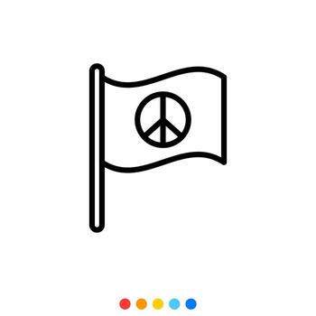 Peace flag, Vector, Icon, Illustration. vector