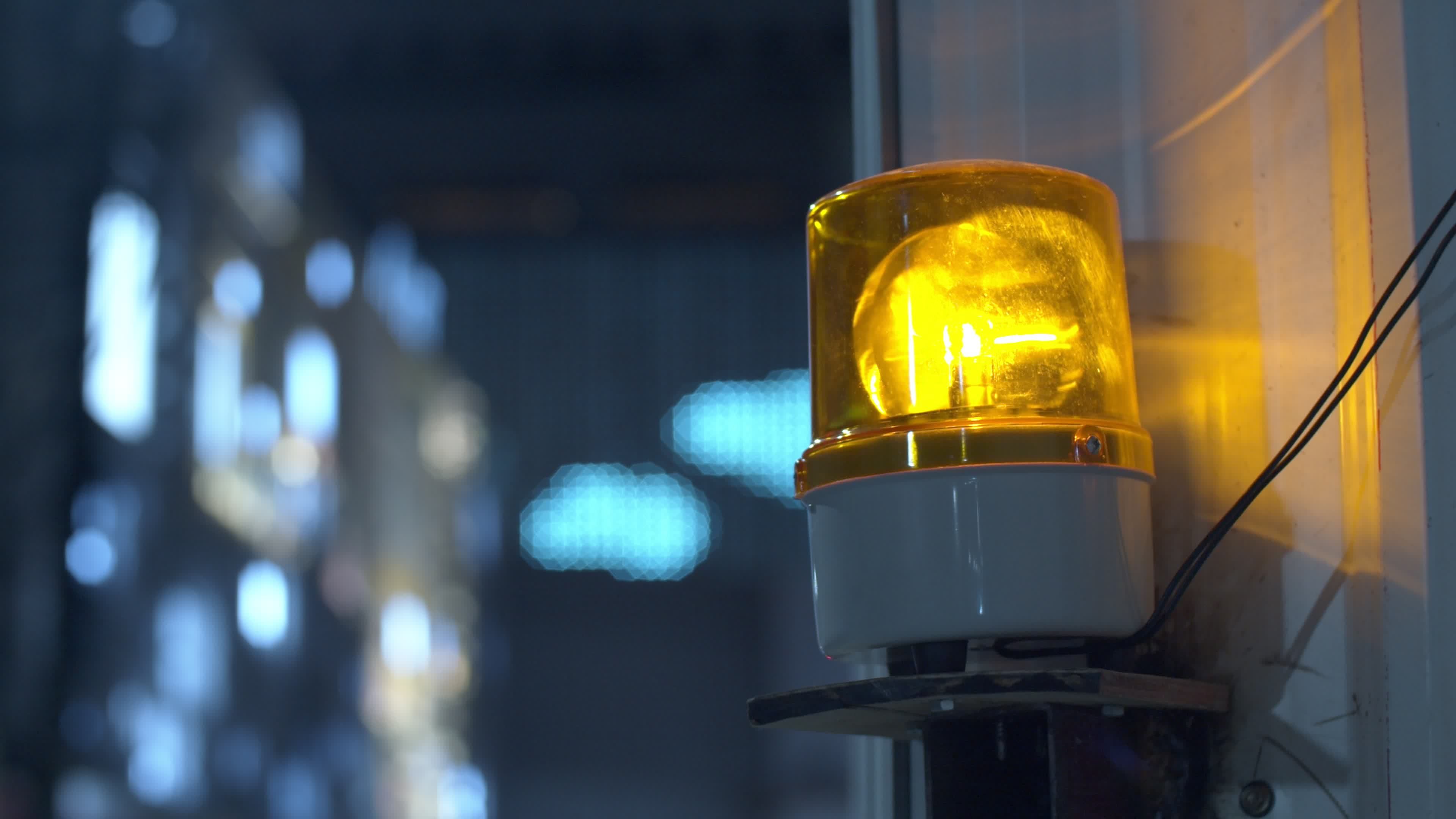 Alarm siren on the wall in the construction site. 11087419 Stock Video