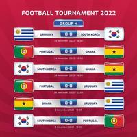 Soccer 2022 and football championship tournament in qatar - GROUP H portugal ghana uruguay south korea vector illustration