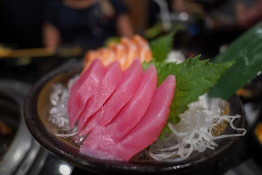 Tuna contains a large amount of omega-3 fatty acids. It is also rich in protein, iodine, B vitamins, selenium. photo