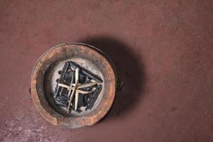 coal stove and firewood photo