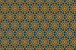 Print pattern with black and yellow. Islamic geometry pattern vector