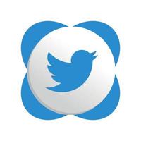 Twitter social media logo icon technology, network. background, Share, Like, Vector illustration