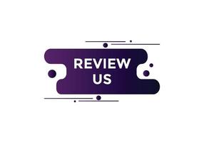 Review us Start now button. Review us User rating social banner promotion. Review Us text social media template vector