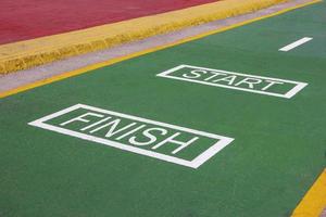 finish line and start line with green ground photo