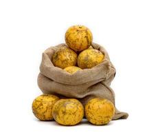 orange in sack isolated on the white background,Thai fruit photo