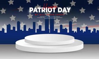 US Patriot Day illustration. patriotic templates for greeting cards, posters, banners. American flag, holiday message. We will never forget the Victims of 9.11 Terrorist Attacks vector