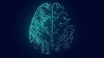 inteligencia artificial cerebro chipset tecnología animación video