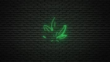 Say No to Marijuana concept with neon glow animation video