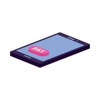 smartphone and pay button vector