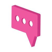 speech bubble isometric style vector