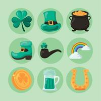 iconos día de san patricio vector