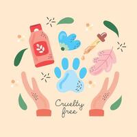 cruelty free lettering postcard vector