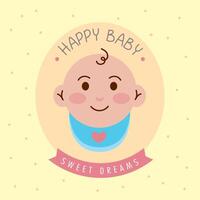 happy baby emblem vector