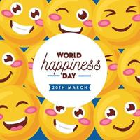 cartel del día internacional de la felicidad vector
