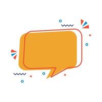 orange speech bubble banner vector