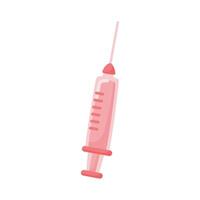 pink injection syringe vector