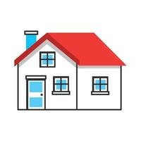 house with red roof vector