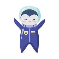 cute astronaut penguin vector