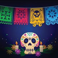 Papel Picado Colorful Background vector