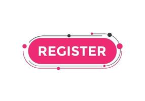 Register text button. Register web templates. Social Media banner. vector