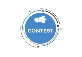 botón de texto del concurso. burbuja de diálogo. concurso colorido web banner... ilustración vectorial vector