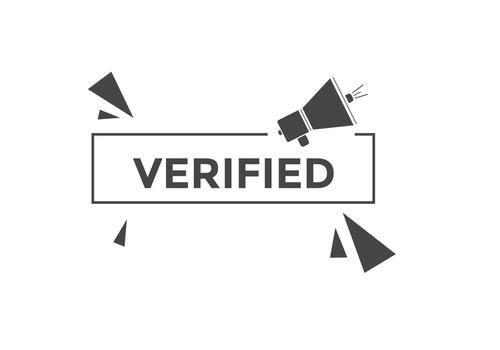 botón de texto verificado. Ilustración de vector de plantilla web de texto verificado.