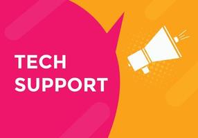 Tech Support text button. speech bubble. Tech Support Colorful web banner. vector illustration