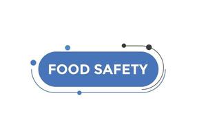 food safety text text button. Colorful web banner food safety text. Vector illustration