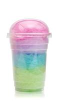 cotton candy in plastic cup isolated on white background,clipping path photo