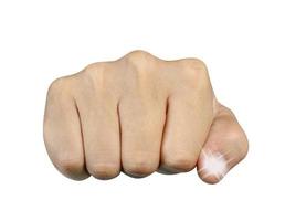 right hand fist with sparkle isolated on white background,clipping path photo