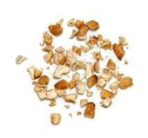 broken roasted cashew nuts isolated on white background photo