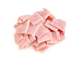 Ham slices isolated on white background photo