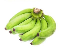 green bananas isolated on white background photo