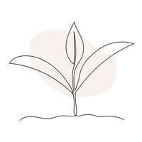 arte de línea de planta. dibujo de contorno arte minimalista. vector