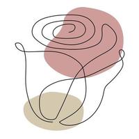 Rose flower line art. Contour drawing. Minimalism art. vector