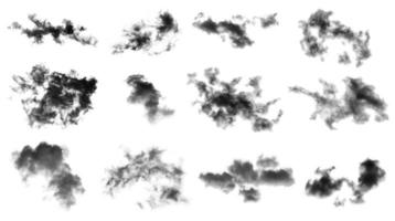 set clouds isolated on white background,Textured Smoke,Brush clouds,Abstract black photo