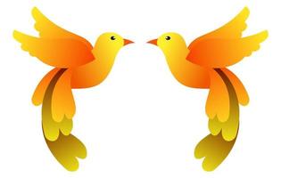 vector illustration of two stylized bird facing each other