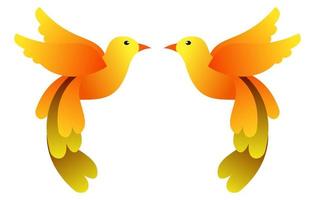 vector illustration of two stylized bird facing each other