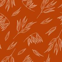 Oats seamless pattern. Elements in the graphic style label, card, menu, packaging. Vector hand drawn background.