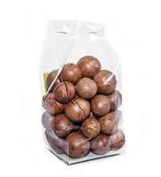 package of  Macadamia nut  isolated on white background photo