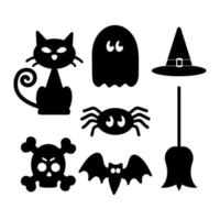 halloween silhouette elements vector
