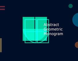 letra geométrica abstracta u concepto gráfico. color forma inusual para la plantilla de diseño de logotipo y monograma. símbolo geométrico de estilo bauhaus o memphis. ilustración vectorial vector