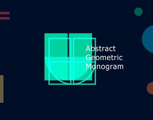 Abstract geometric letter U graphic concept. Color unusual shape for logo and monogram design template. Bauhaus or Memphis style geometric symbol. Vector illustration
