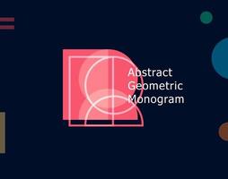 Abstract geometric letter R graphic concept. Color unusual shape for logo and monogram design template. Bauhaus or Memphis style geometric symbol. Vector illustration