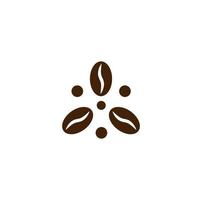 Coffee beans, abstract vector logo concept. Brown cocoa beans, circular emblem, isolated icon. Coffee logo template for coffee machine, coffeeshop and other coffee product logotype.