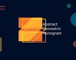 Abstract geometric letter Z graphic concept. Color unusual shape for logo and monogram design template. Bauhaus or Memphis style geometric symbol. Vector illustration