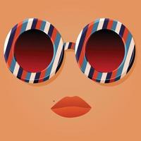 vector illustration design lips and colorful glasses.