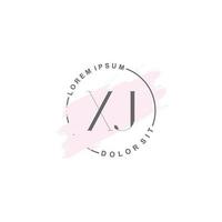 Initial XJ minimalist logo with brush, Initial logo for signature, wedding, fashion. vector