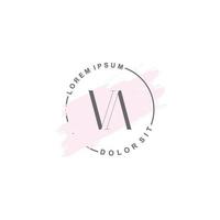 Initial VA minimalist logo with brush, Initial logo for signature, wedding, fashion. vector